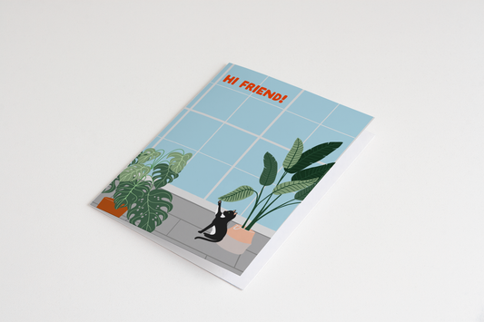 Hi Friend Cat Greeting Card