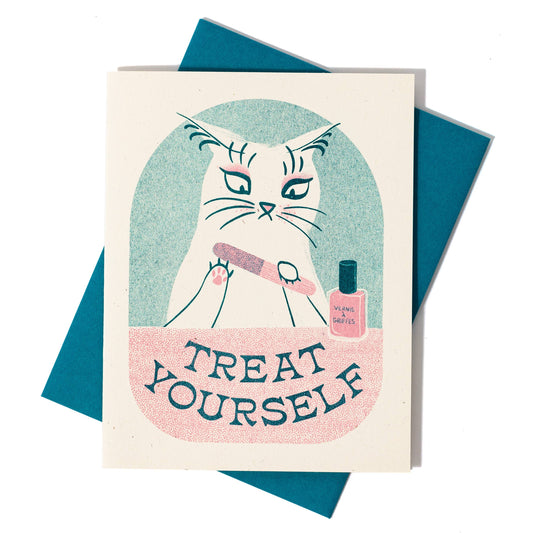 Treat Yourself Risograph Greeting Card