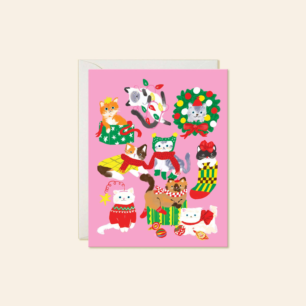 Christmas Cats Greeting Card