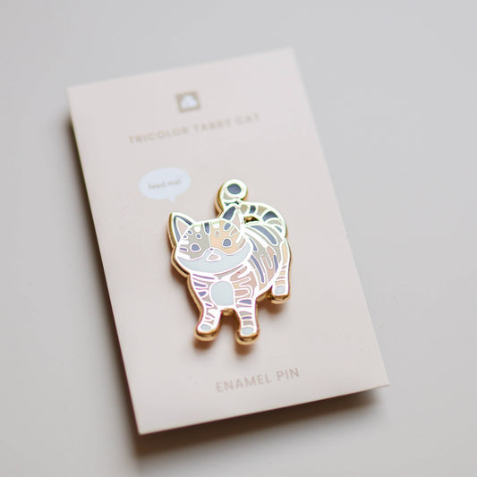 Tricolor Tabby Cat Enamel Pin