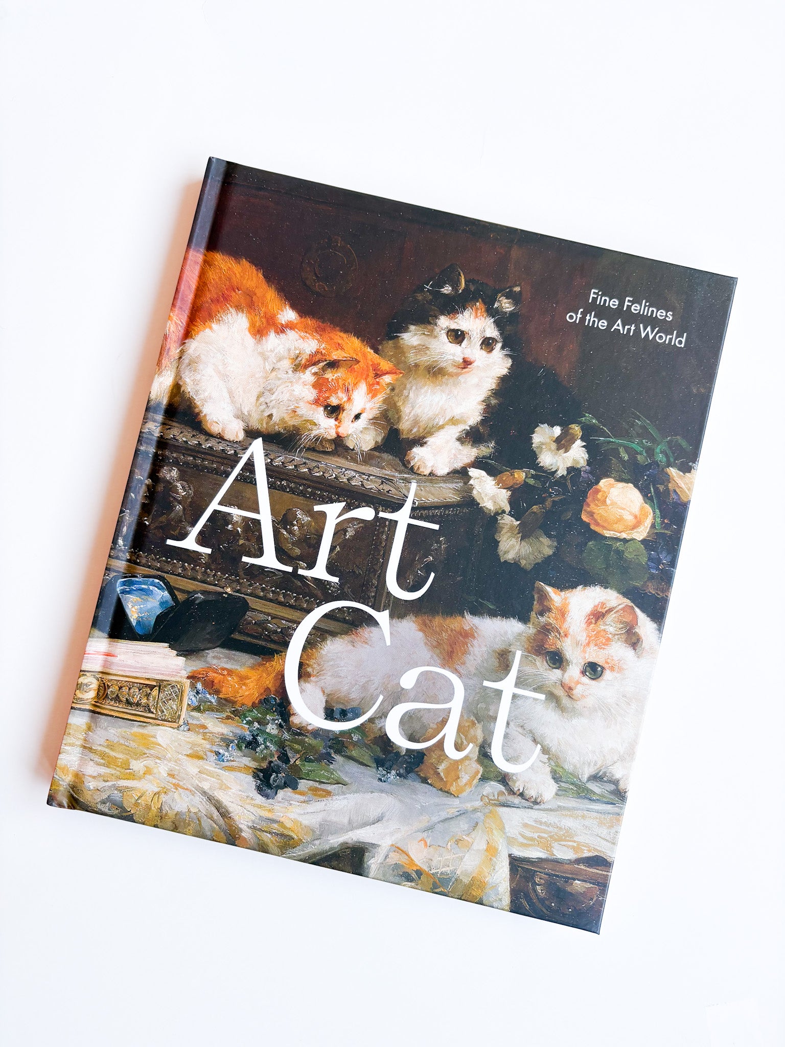 Book titled 'Art Cat' with illustrations of cats on a white background