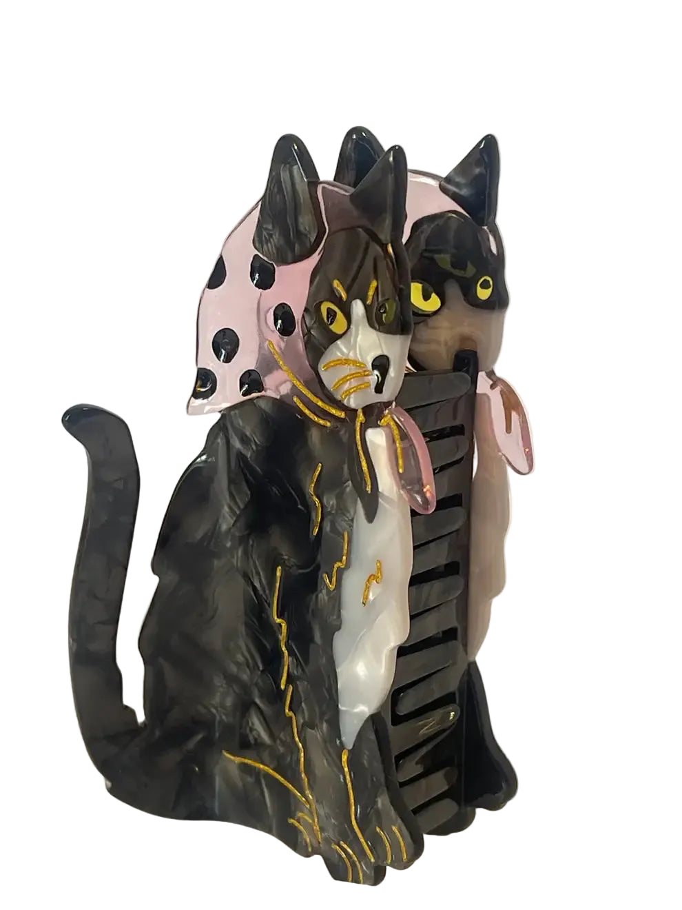Cat-shaped hair claw on a white background