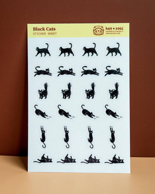 Black Cats Sticker Sheet