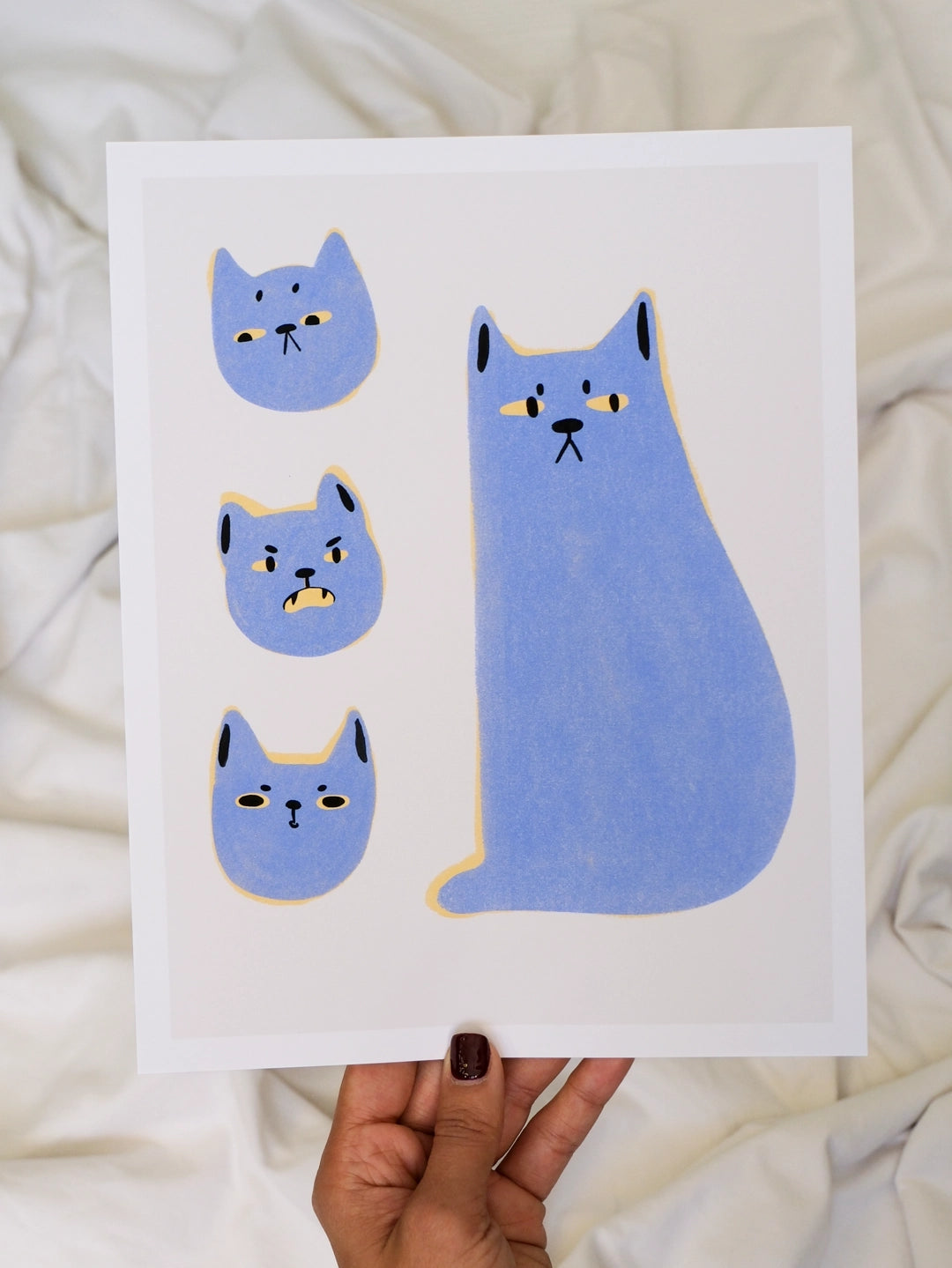 Blue Cat Art Print