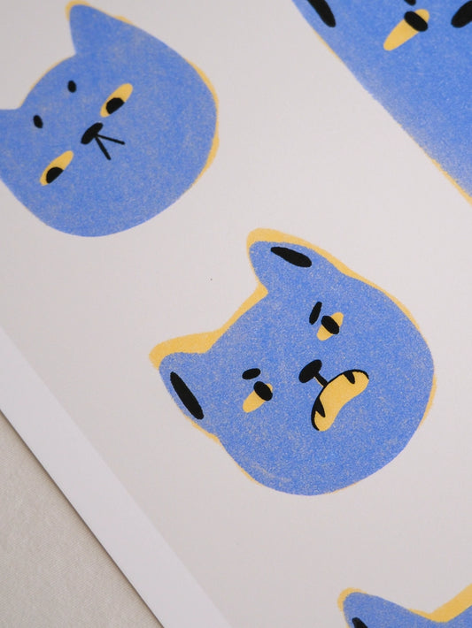 Blue Cat Art Print