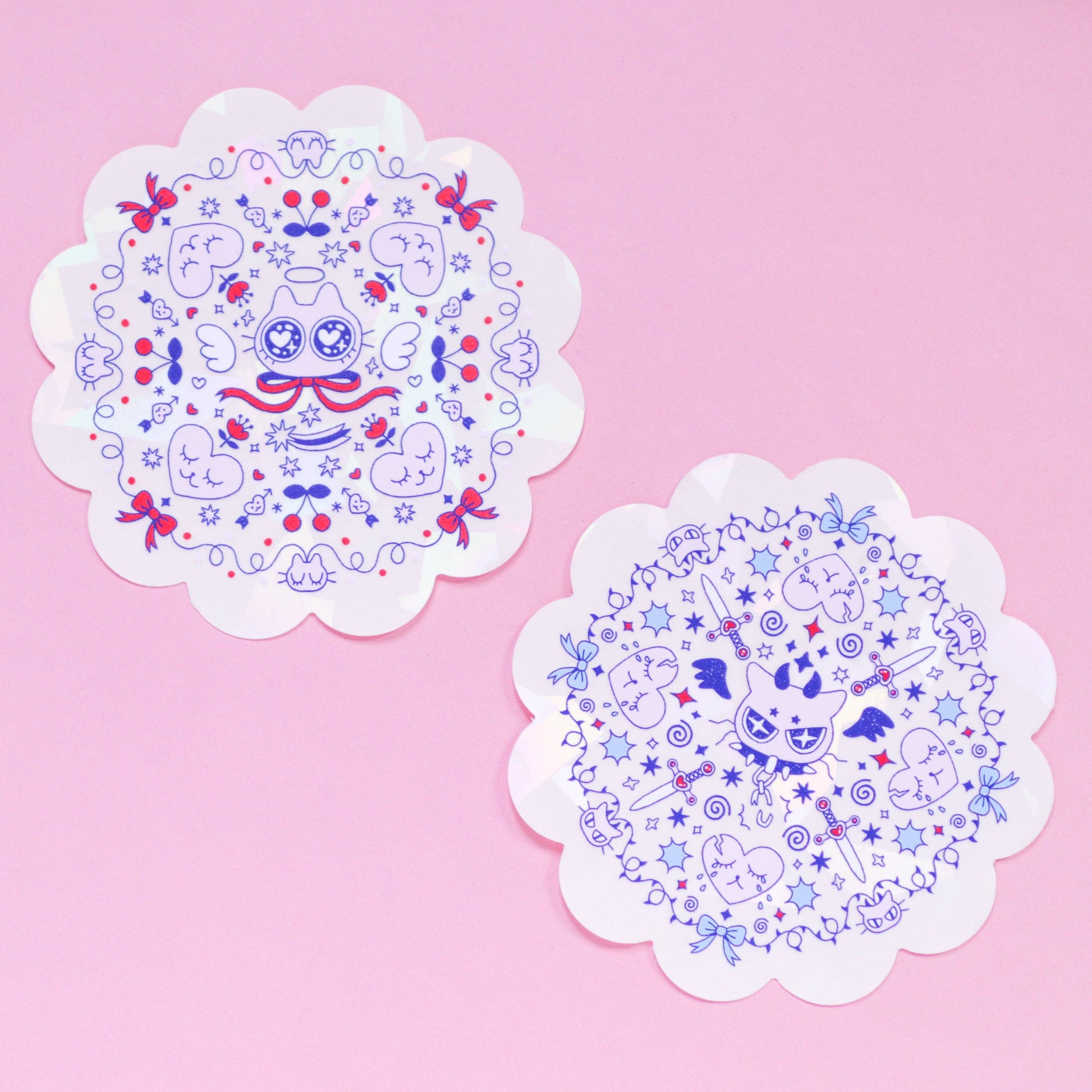 Kuni Cat Suncatcher Sticker: Devil