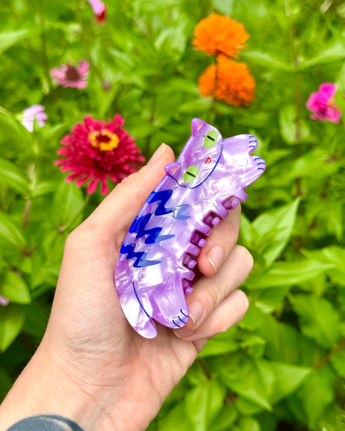 Purple Tabby Cat Hair Claw