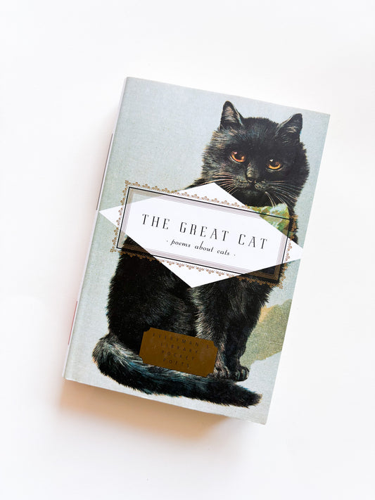 Book titled 'The Great Cat' with a black cat illustration on the cover.
