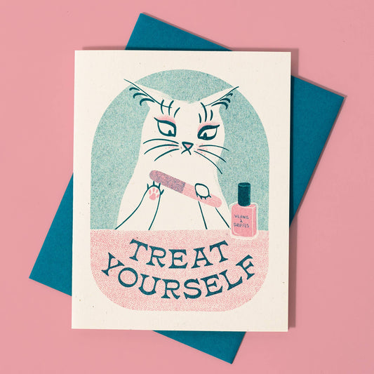 Treat Yourself Risograph Greeting Card
