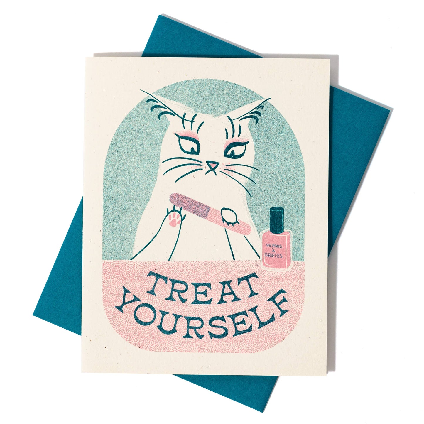 Treat Yourself Risograph Greeting Card