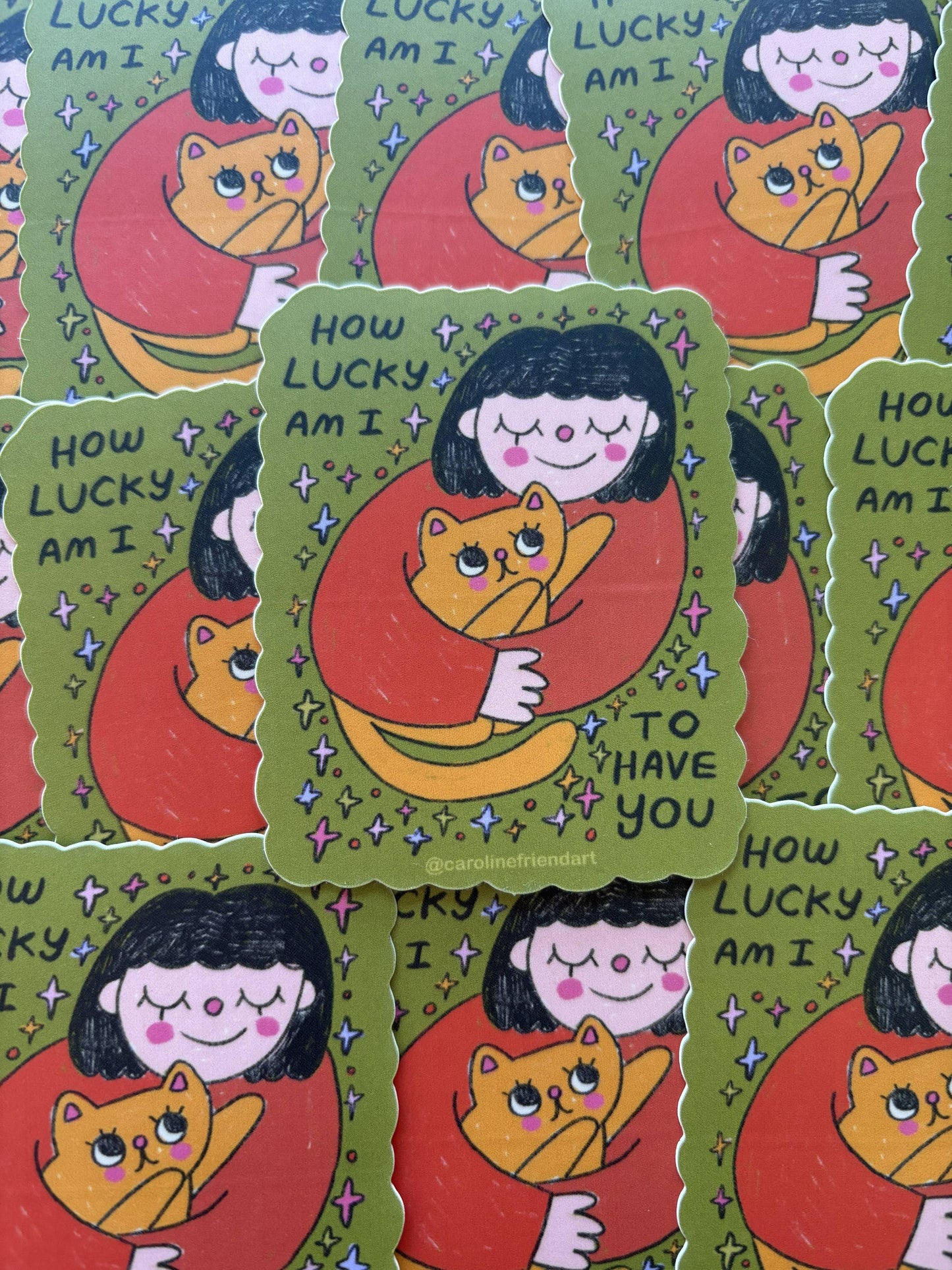 How Lucky Am I Sticker