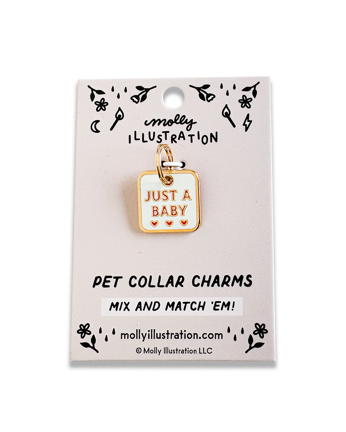Just a Baby Pet Collar Charm