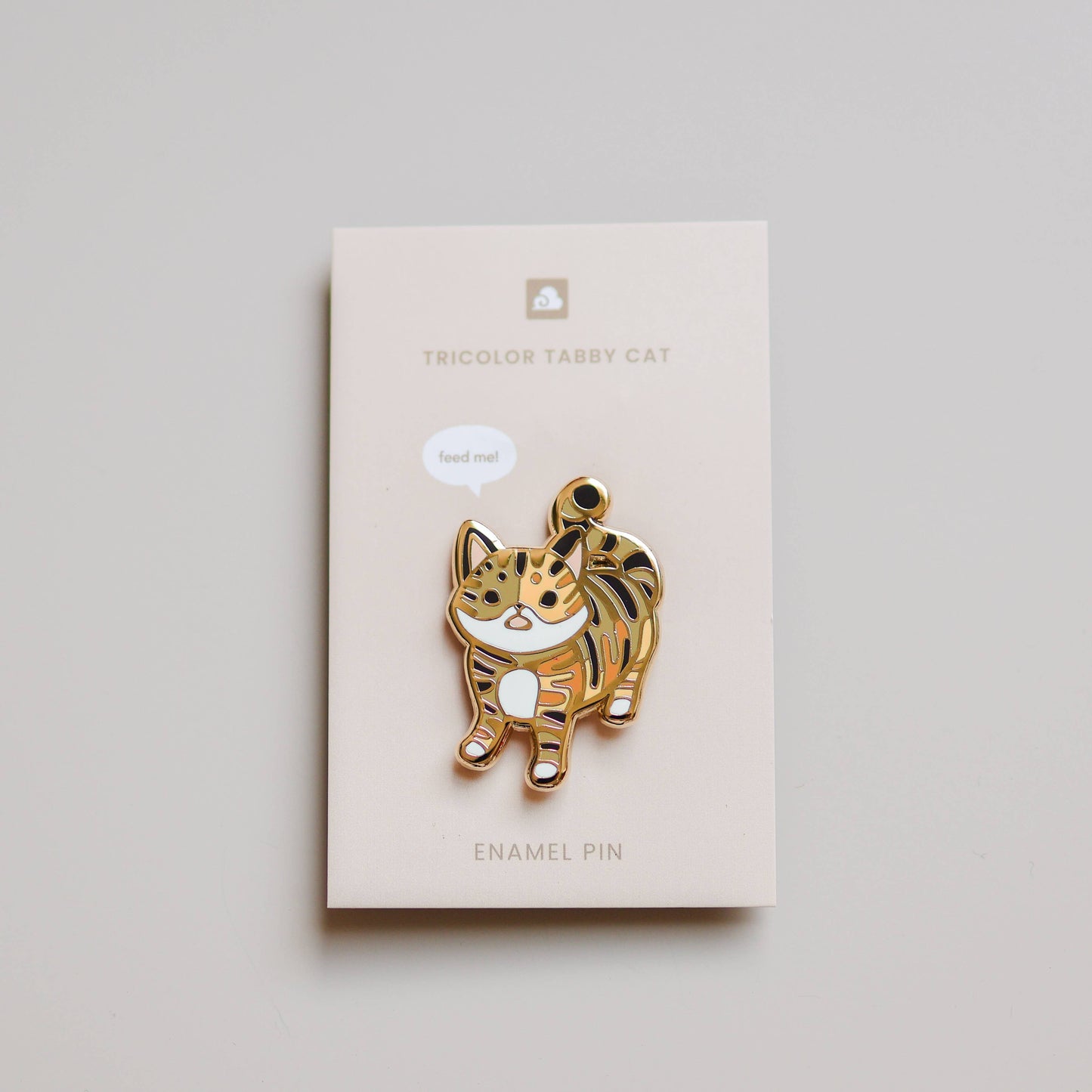 Tricolor Tabby Cat Enamel Pin