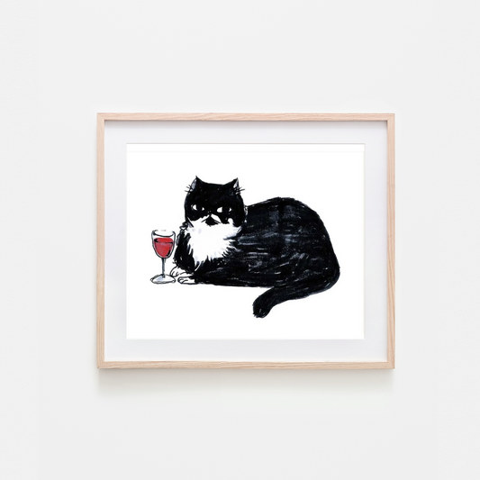 Pepper with a Fine Bordeaux Art Print