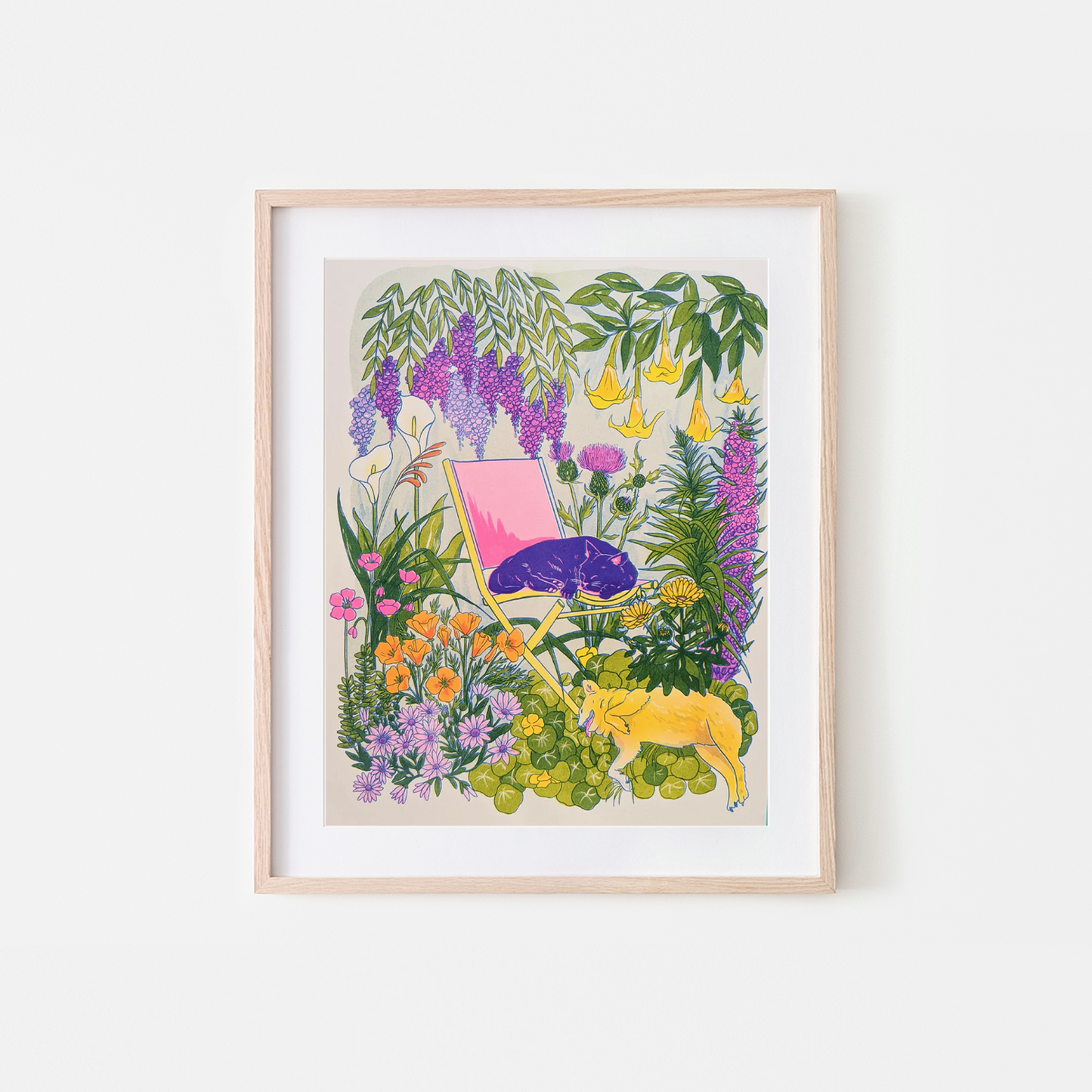 California Wildflowers + Friends Risograph Art Print
